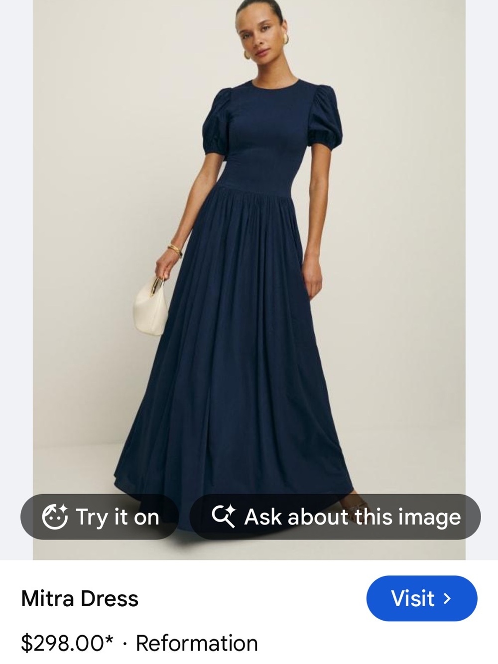 EUC Reformation Mitra Dress. Size 4. Color is Navy